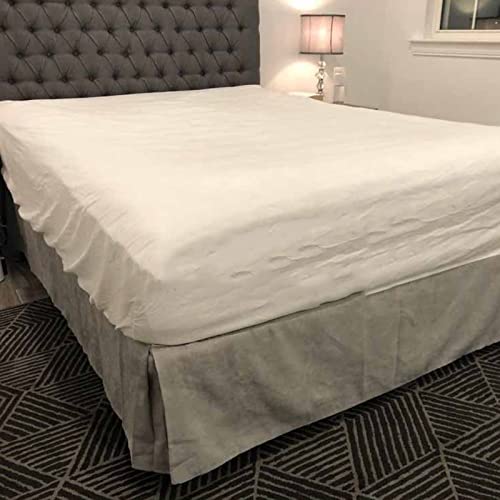 Volants élastiques hôtelières de luxe en coton et lin - Grande taille Uni Full, Queen, King - Élégant pour chambre éléga