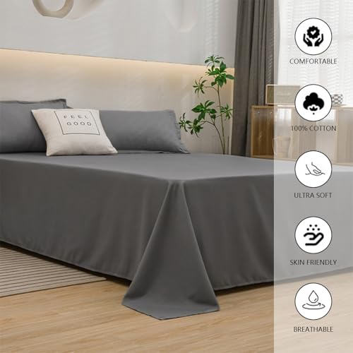 Parure de lit luxueuse en coton 100% 180 x 230 cm pour qualité hôtelière douce et respirante Bleu ciel