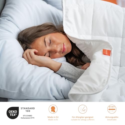 Lot de 2 oreillers 50x70 cm anti-allergie et lavables à 60 degrés, fabriqués en UE pour un sommeil doux OEKO-TEX STANDAR