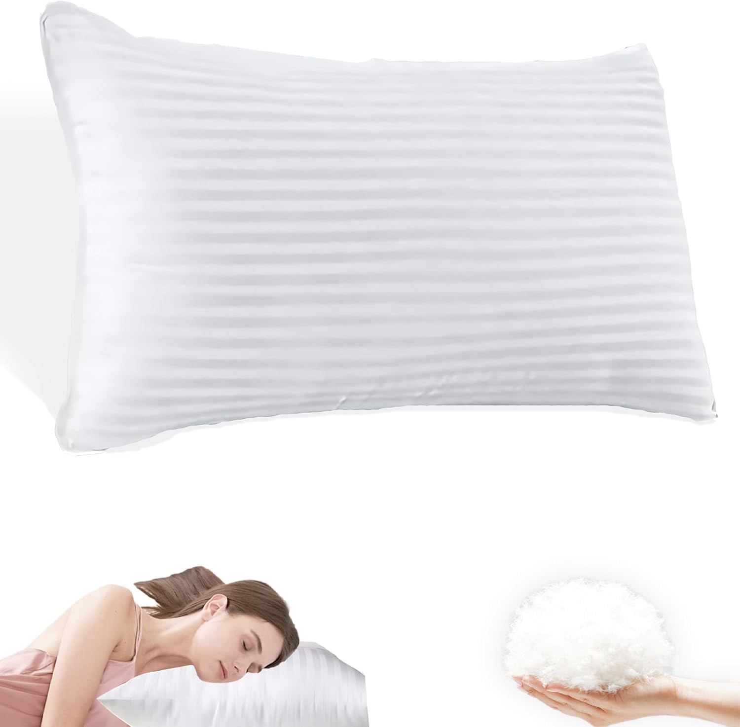 Oreiller de qualité hôtelière respirant - Confort moelleux et bon soutien, 50,8 x 71,1 cm, literie de luxe pour un somme