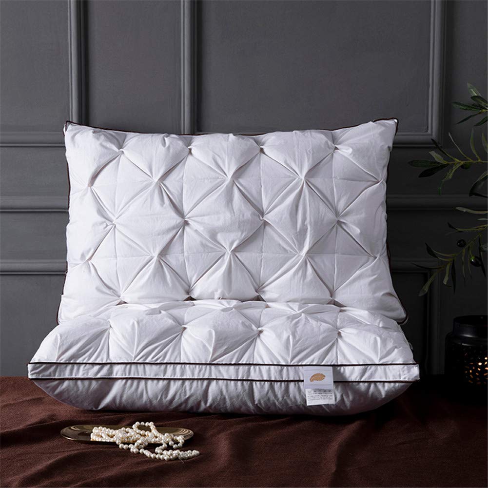Oreiller de luxe en duvet d'oie blanche hypoallergénique, respirant et super doux, taille standard 48 x 74 cm, parfait p